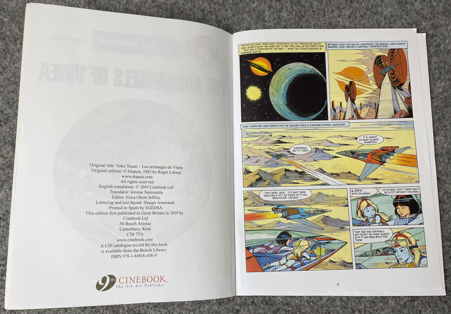 Yoko Tsuno Volume 14 - Archangels of Vinea Cinebook Paperback Comic Book by R. Leloup