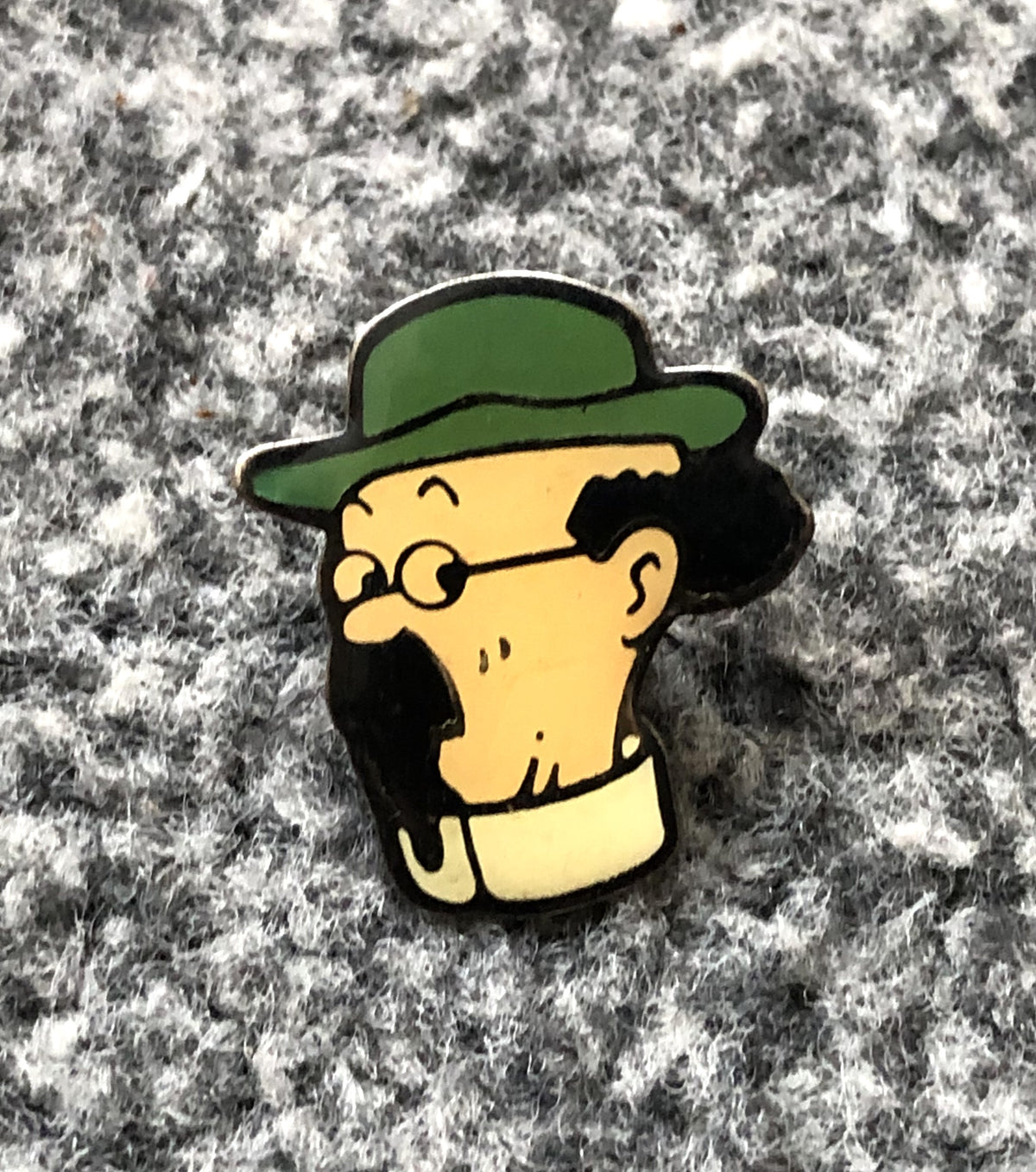 Professor Calculus Pin Badge: Tintin Character Head Metal Lapel Pin Moulinsart Hergé