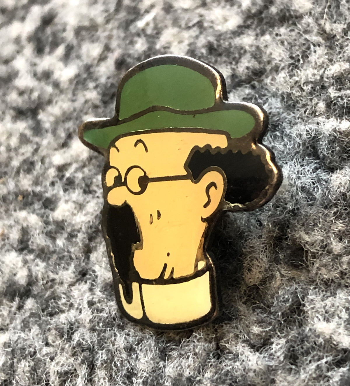 Professor Calculus Pin Badge: Tintin Character Head Metal Lapel Pin Moulinsart Hergé