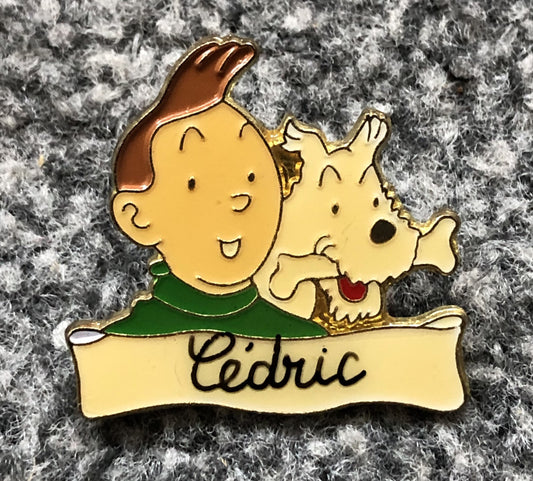 Tintin & Snowy Cedric Badge: Character Metal Lapel Tintin Pin Badge Moulinsart Hergé