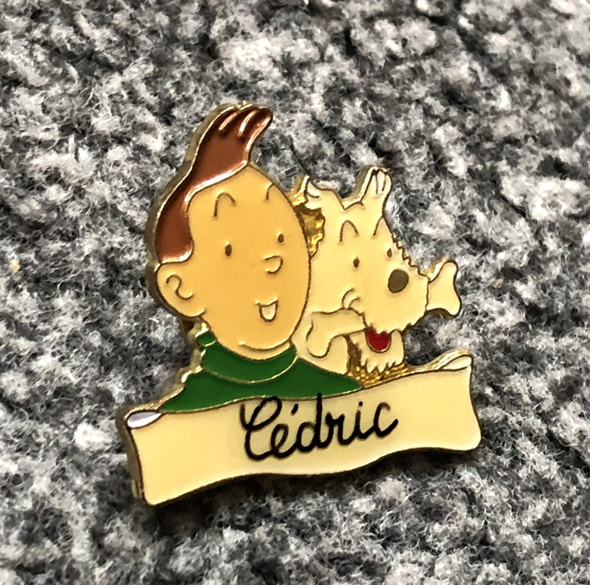 Tintin & Snowy Cedric Badge: Character Metal Lapel Tintin Pin Badge Moulinsart Hergé