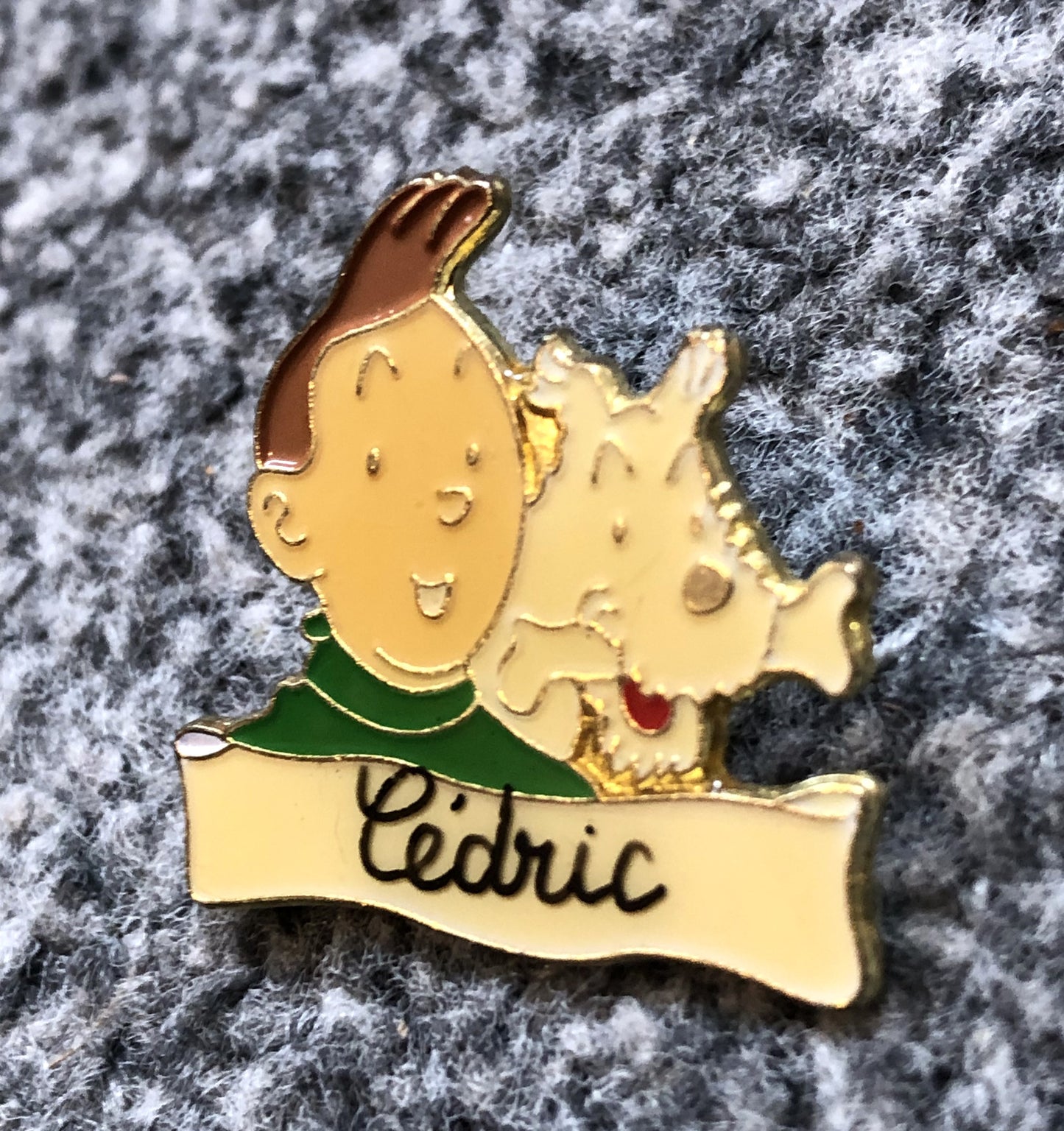Tintin & Snowy Cedric Badge: Character Metal Lapel Tintin Pin Badge Moulinsart Hergé