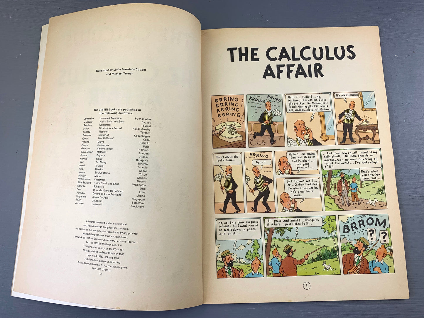 The Calculus Affair - Methuen 1973 1st UK Paperback Edition Rare Tintin Book Herge