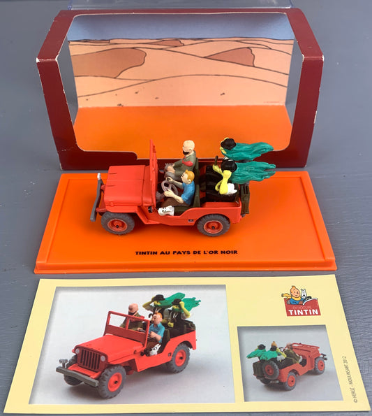 ATLAS TINTIN CAR Willy's Jeep: Land Black Gold RED BOX model 1/43 Scale