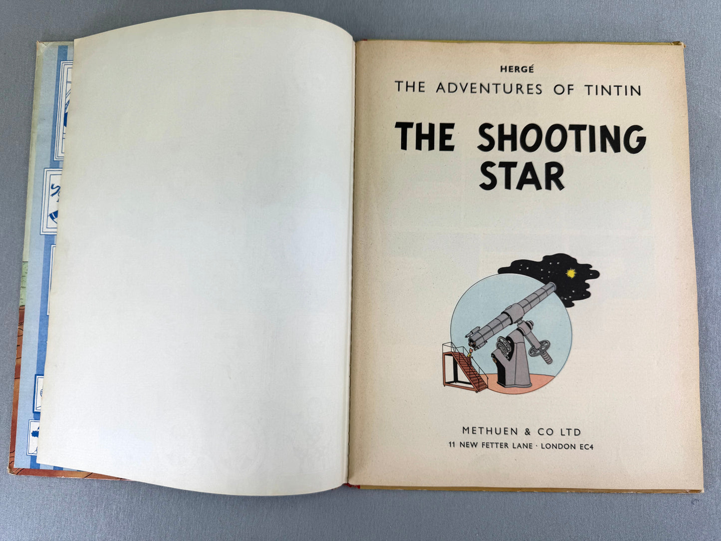 The Shooting Star Methuen UK 2nd Reprint Edition 1965 Hardback Tintin Book Herge