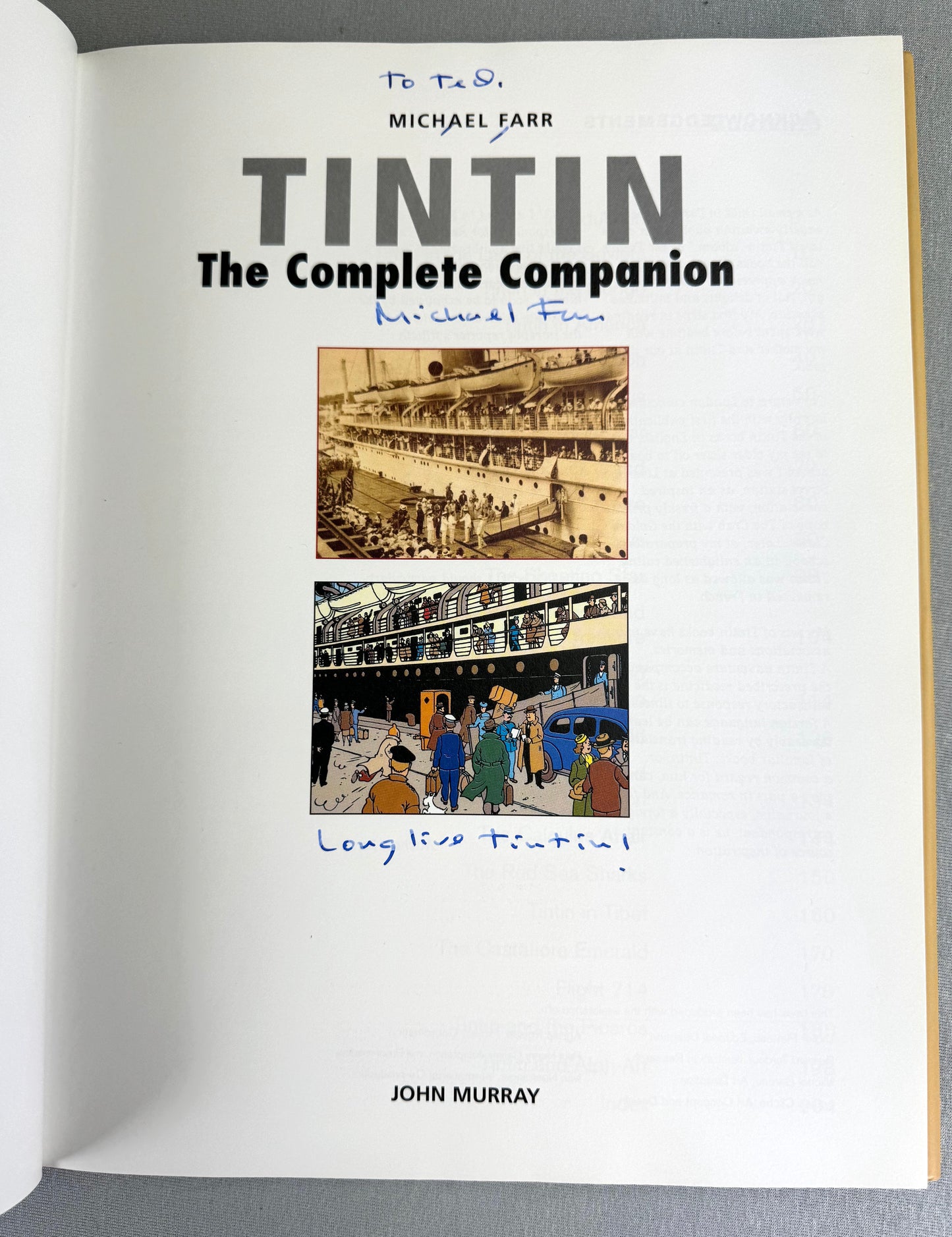 Tintin: The Complete Companion - Signed by Author Michael Farr 1st Edition 2001 HB