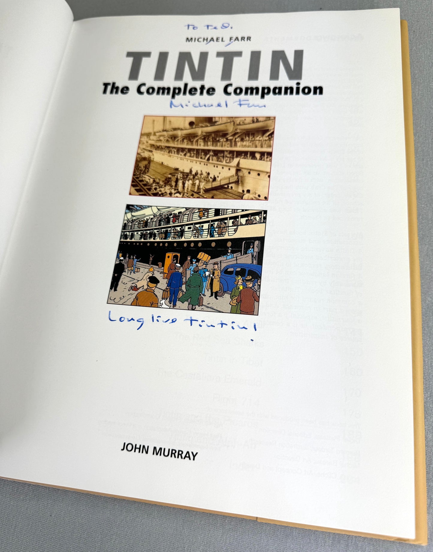 Tintin: The Complete Companion - Signed by Author Michael Farr 1st Edition 2001 HB