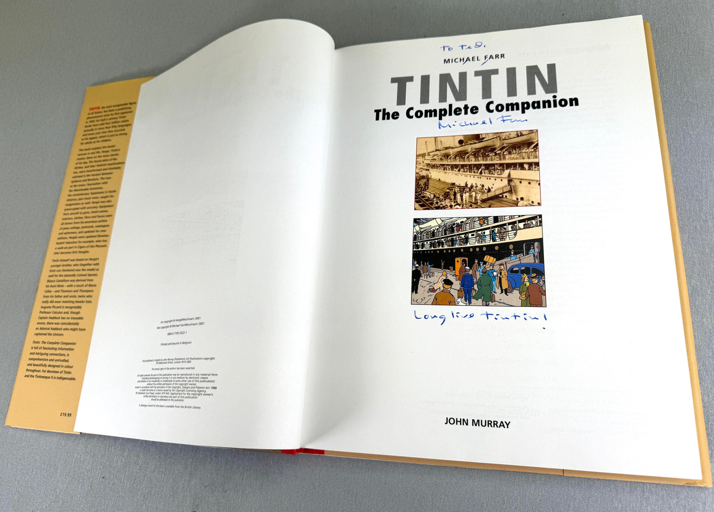 Tintin: The Complete Companion - Signed by Author Michael Farr 1st Edition 2001 HB