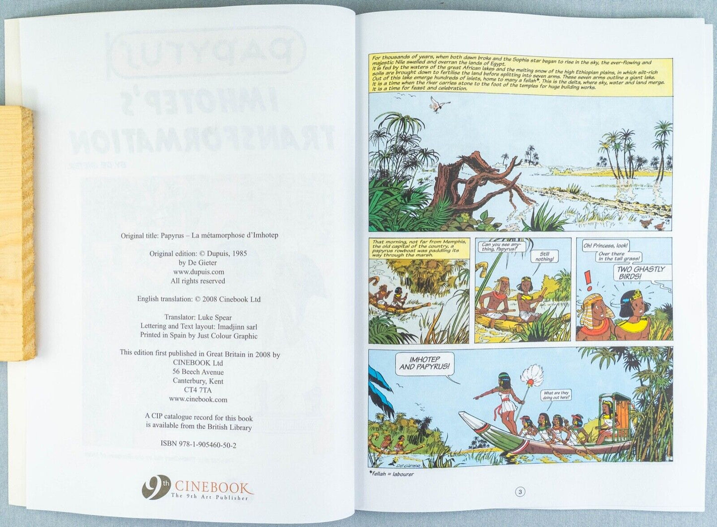 PAPYRUS Volume 2 - Imhotep’s Transformation  Cinebook Paperback Comic Book by De Gieter