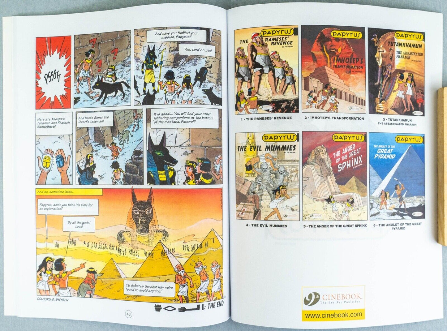 PAPYRUS Volume 6 - The Amulet of the Great Pyramid Cinebook Paperback Comic Book by De Gieter