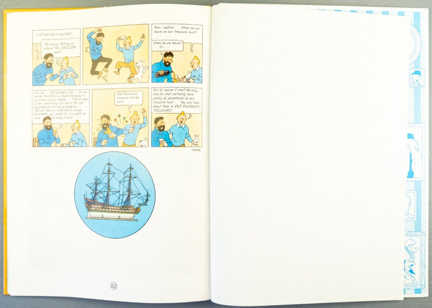 Tintin The Secret of the Unicorn: Egmont 2000s Hardback Book UK Edition