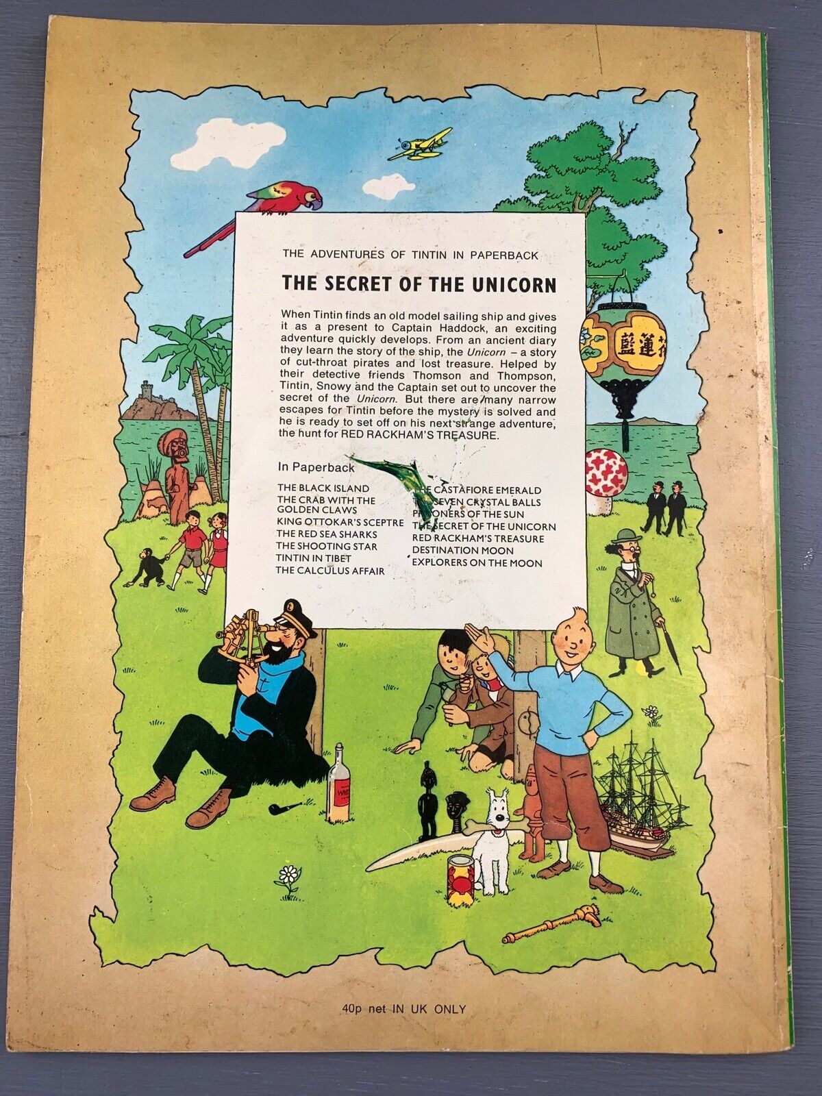 Secret of the Unicorn Methuen 1974 1st UK Paperback Edition Rare Tintin Book Herge