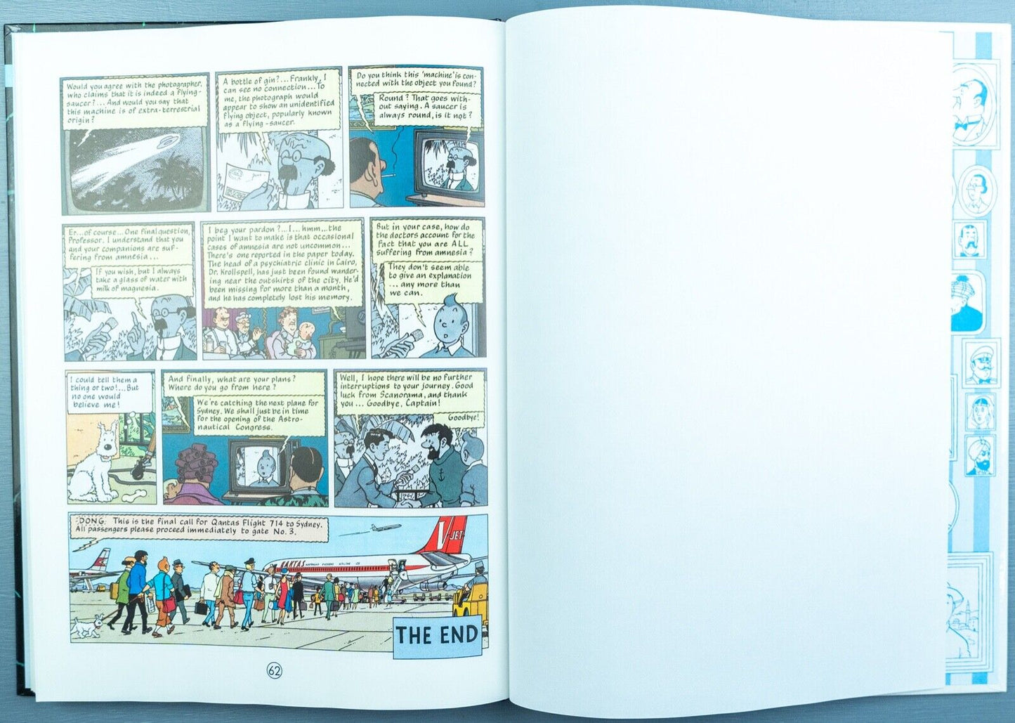 Tintin Flight 714: Egmont 2000s Hardback Book UK Edition