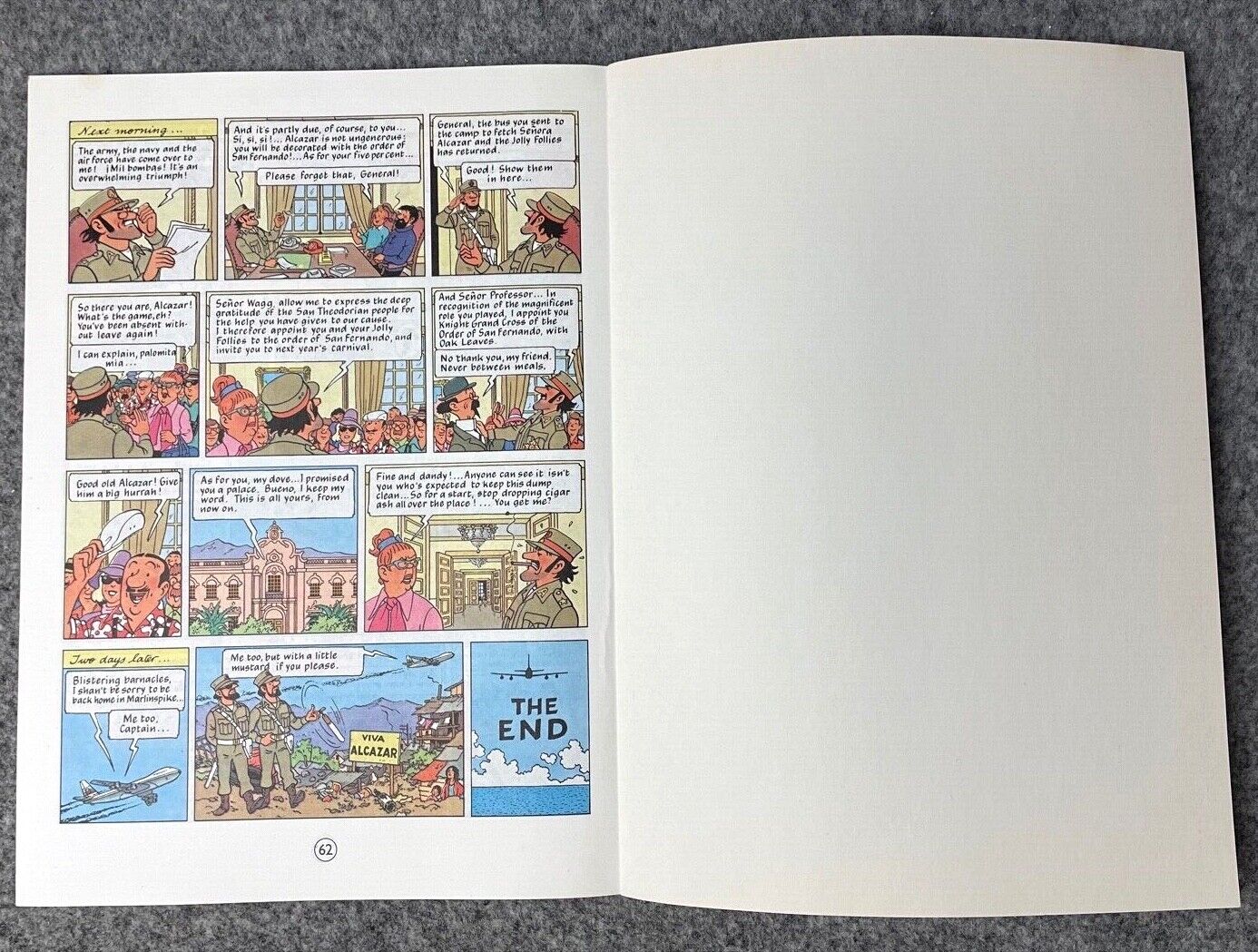 Tintin and the Picaros - Tintin Magnet UK Paperback Edition Book 1980s