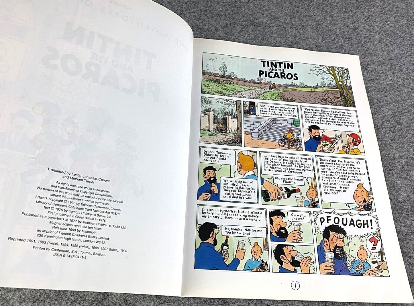 Tintin and the Picaros - Tintin Mammoth UK Paperback Edition Book 1990s