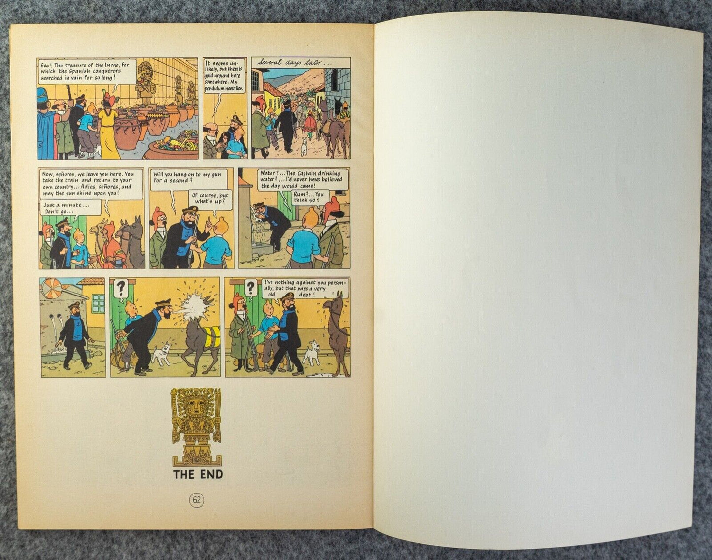 Prisoners of the Sun - Methuen 1973 1st UK Paperback Edition Rare Tintin Book Herge