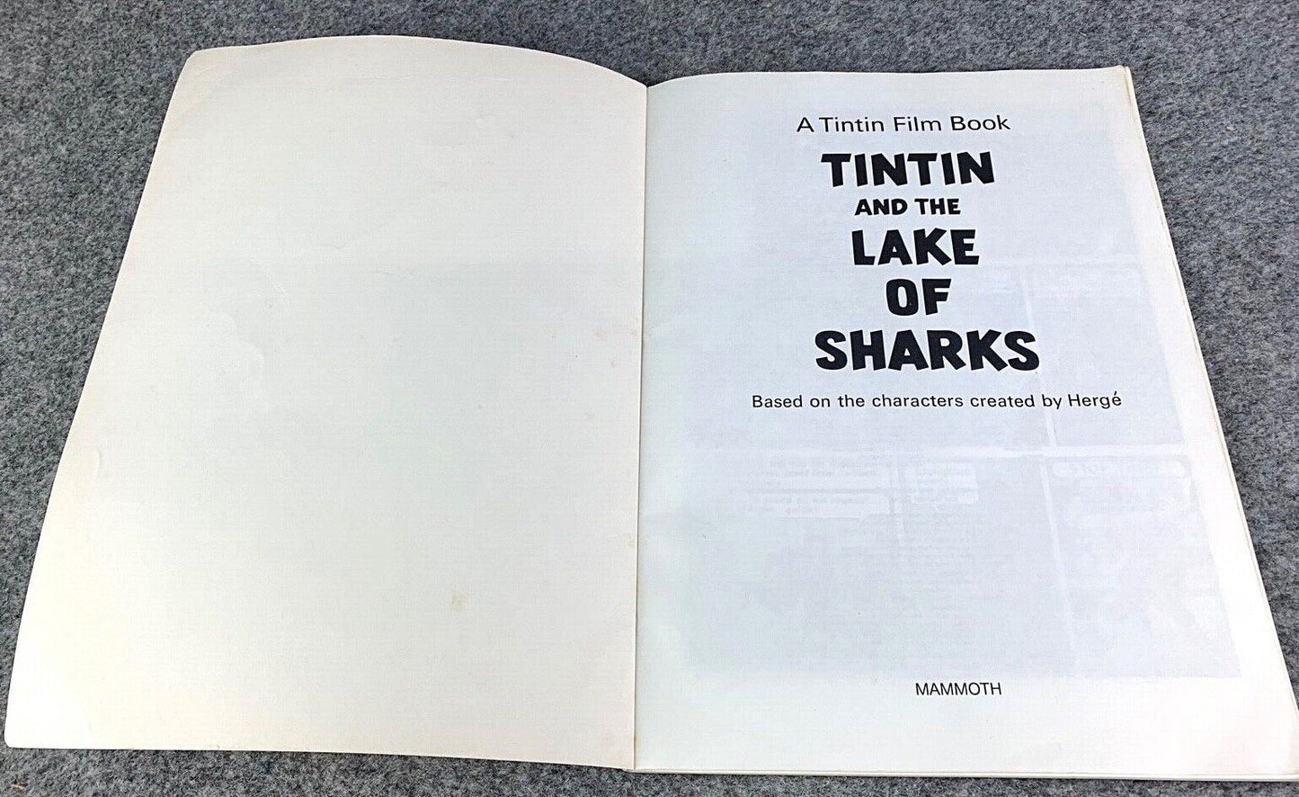 The Lake of Sharks - Tintin Mammoth UK Paperback Edition Book 1990s