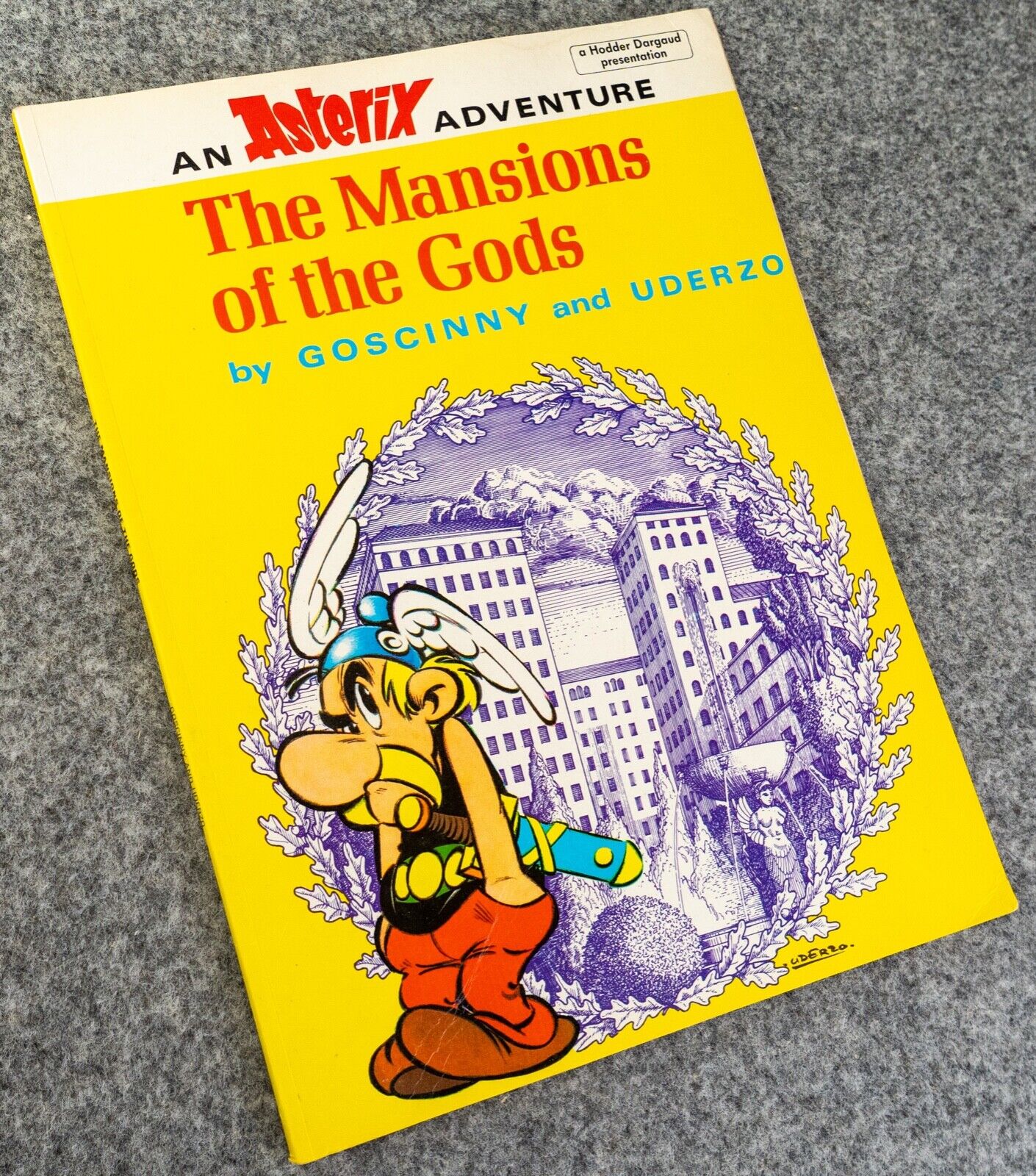 Asterix & the Mansion of the Gods - 1970s Hodder/Dargaud UK Edition Paperback Book Uderzo