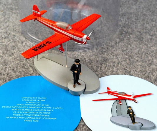 Moulinsart Avion Tintin 29528 Red Havilland Plane: Black Island Hachette Model #8