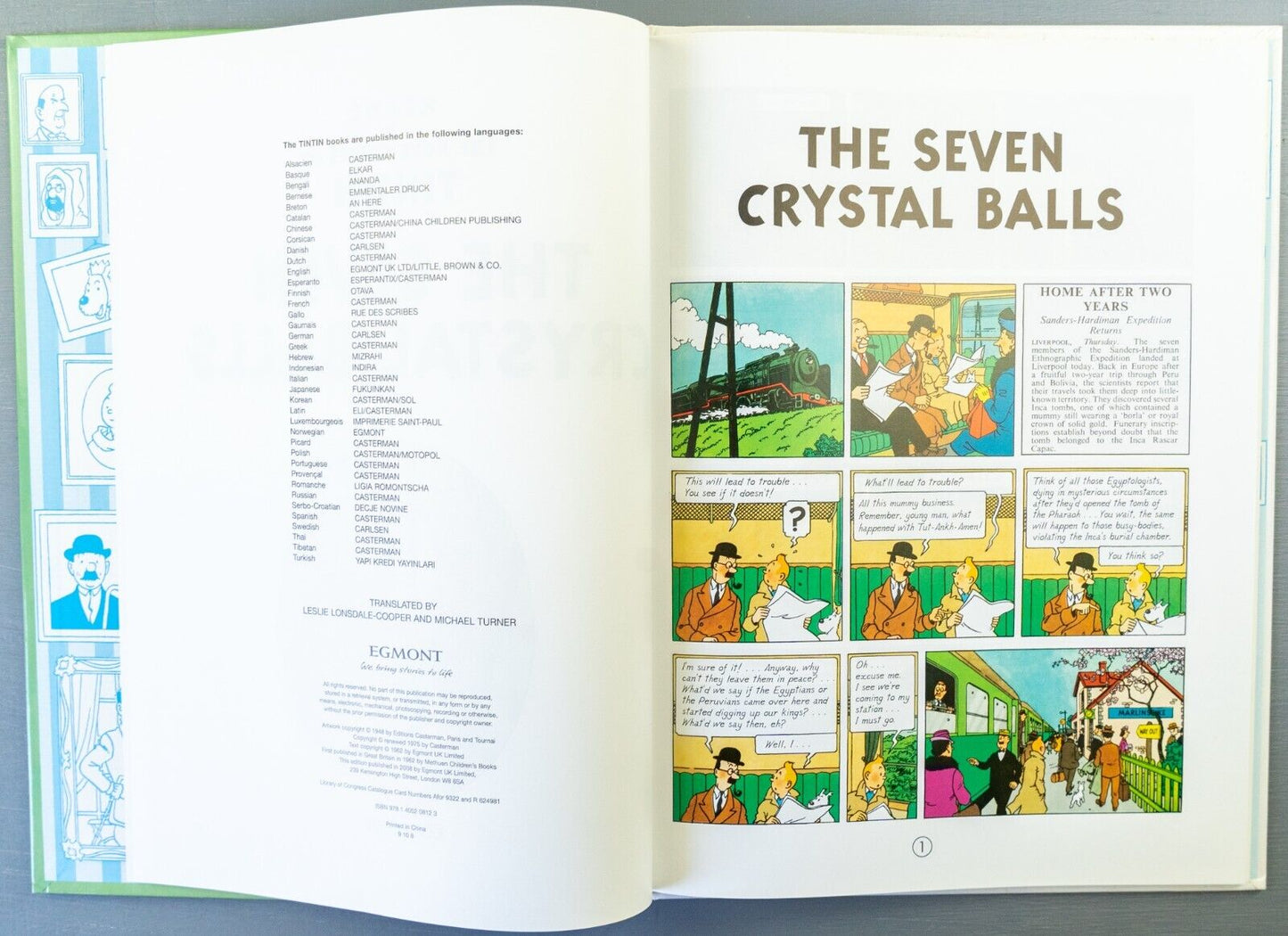 Tintin The Seven Crystal Balls: Egmont 2000s Hardback Book UK Editions