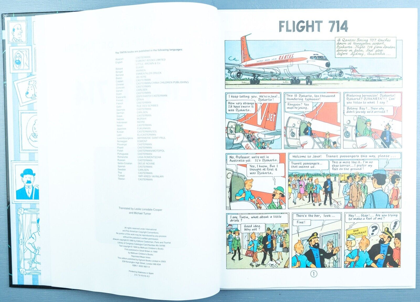 Tintin Flight 714: Egmont 2000s Hardback Book UK Edition