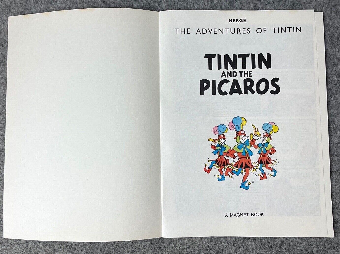 Tintin and the Picaros - Tintin Magnet UK Paperback Edition Book 1980s