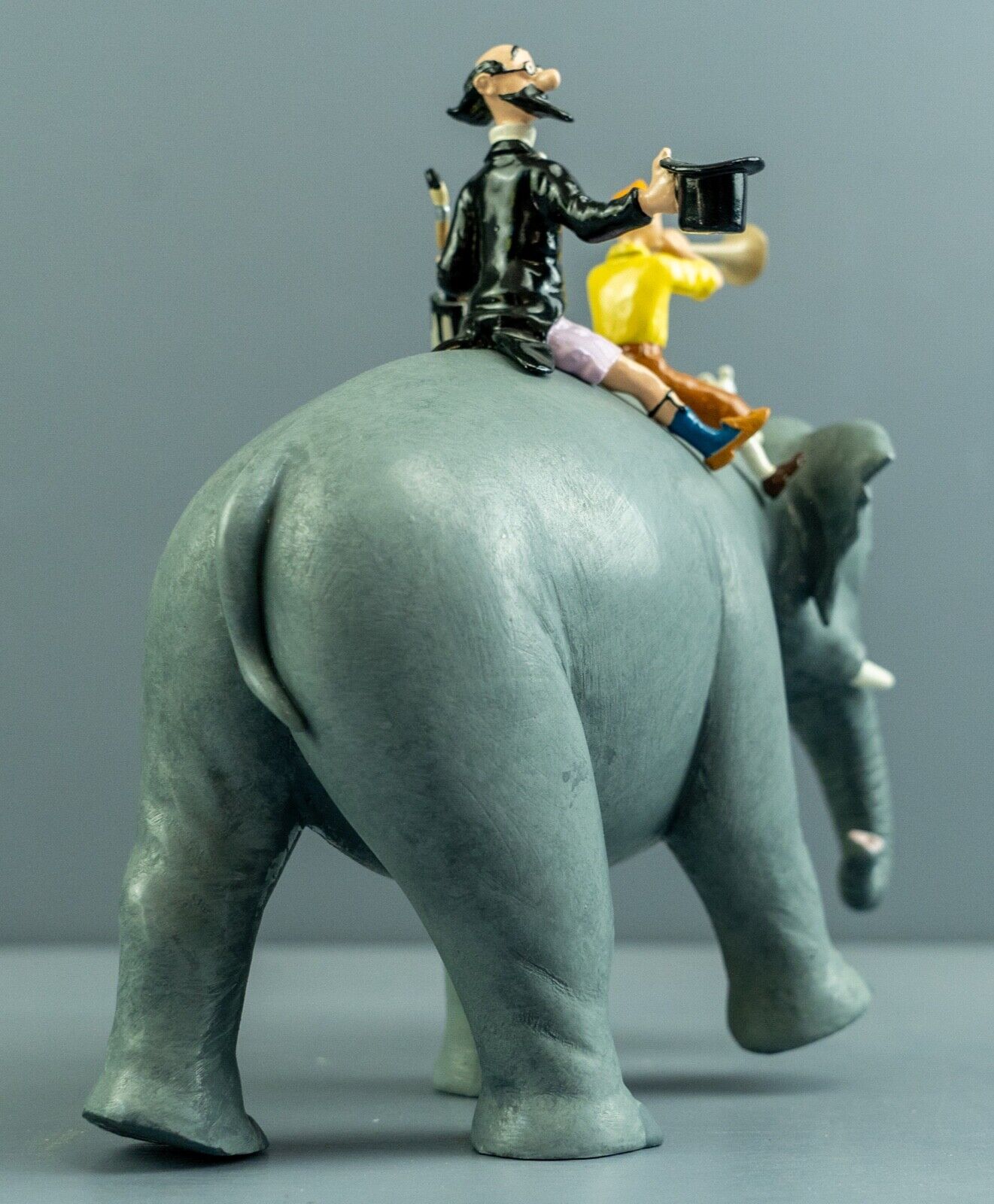 Statuette Moulinsart 46910 Tintin & Elephant 1998 Rare Pixi Metal Figurines