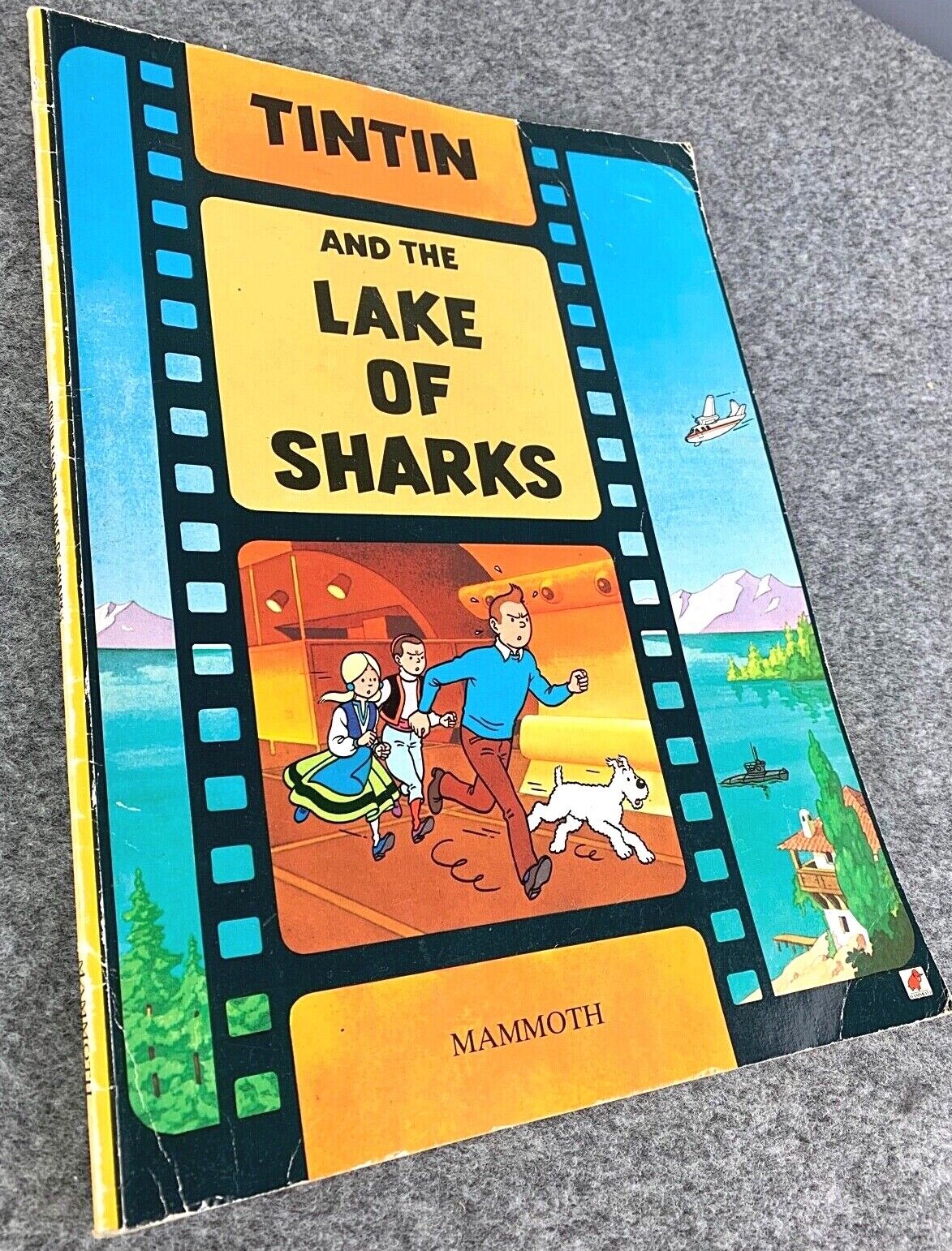 The Lake of Sharks - Tintin Mammoth UK Paperback Edition Book 1990s