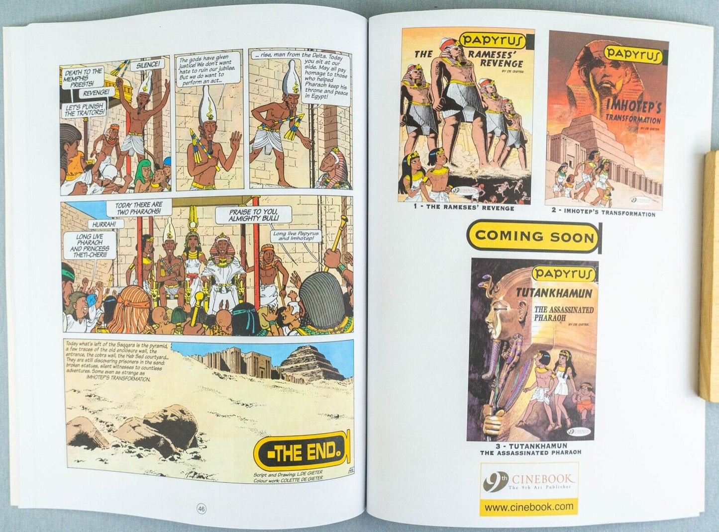 PAPYRUS Volume 2 - Imhotep’s Transformation  Cinebook Paperback Comic Book by De Gieter