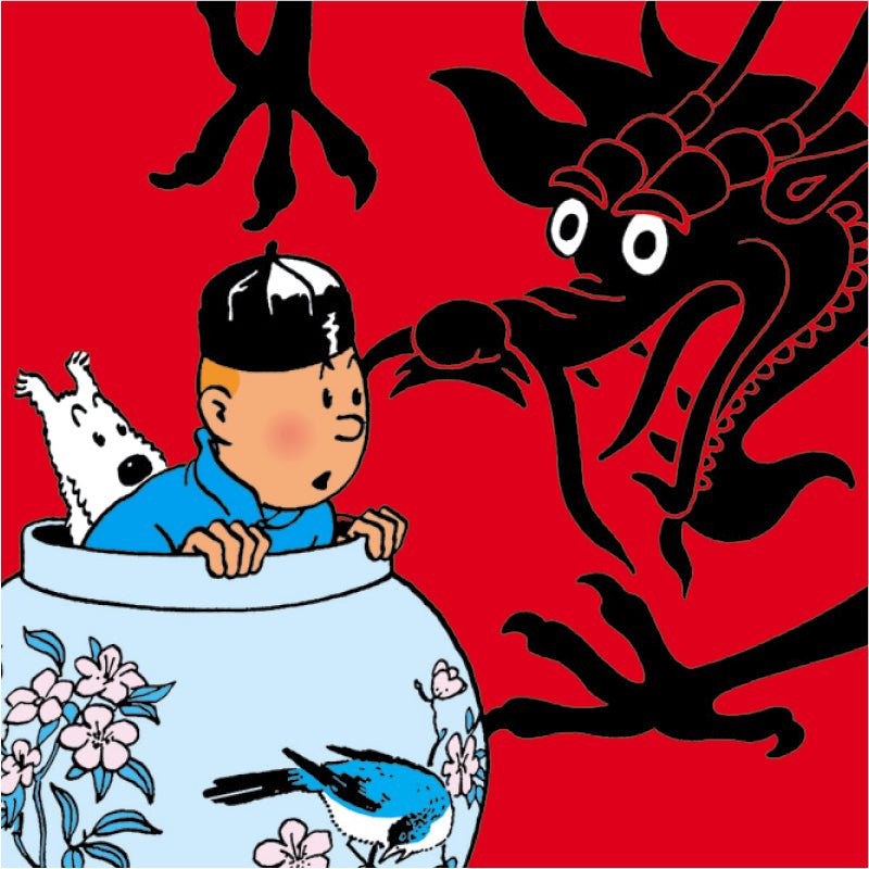 Poster Officiel Moulinsart Tintin – Le Lotus Bleu 60x40 Cm – Couverture Album Mythique