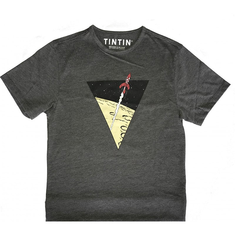Moulinsart "Rocket Grey" Adult T-Shirt: Grey Cotton T Shirt - ML Hergé