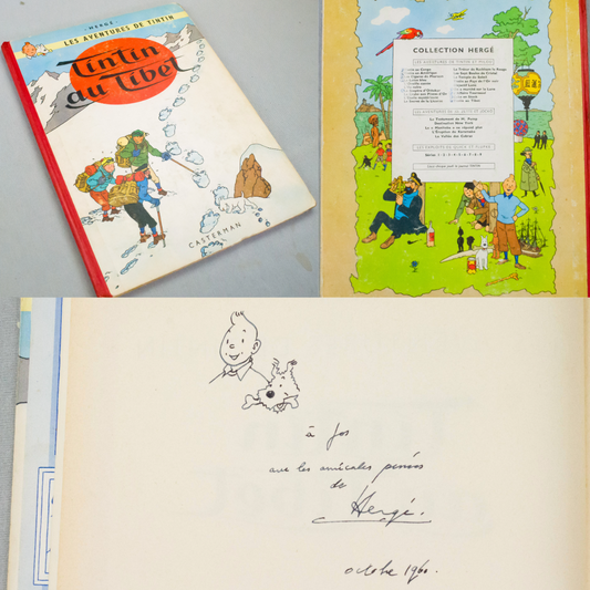 Tintin au Tibet: Casterman 1960 1st Edition HB Dedication & signed by Herge EO