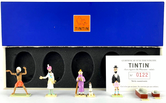 Pixi Mini Serie Tintin Set 46911 "Cigares Pharaon" 1998 6x Metal Figurines RARE