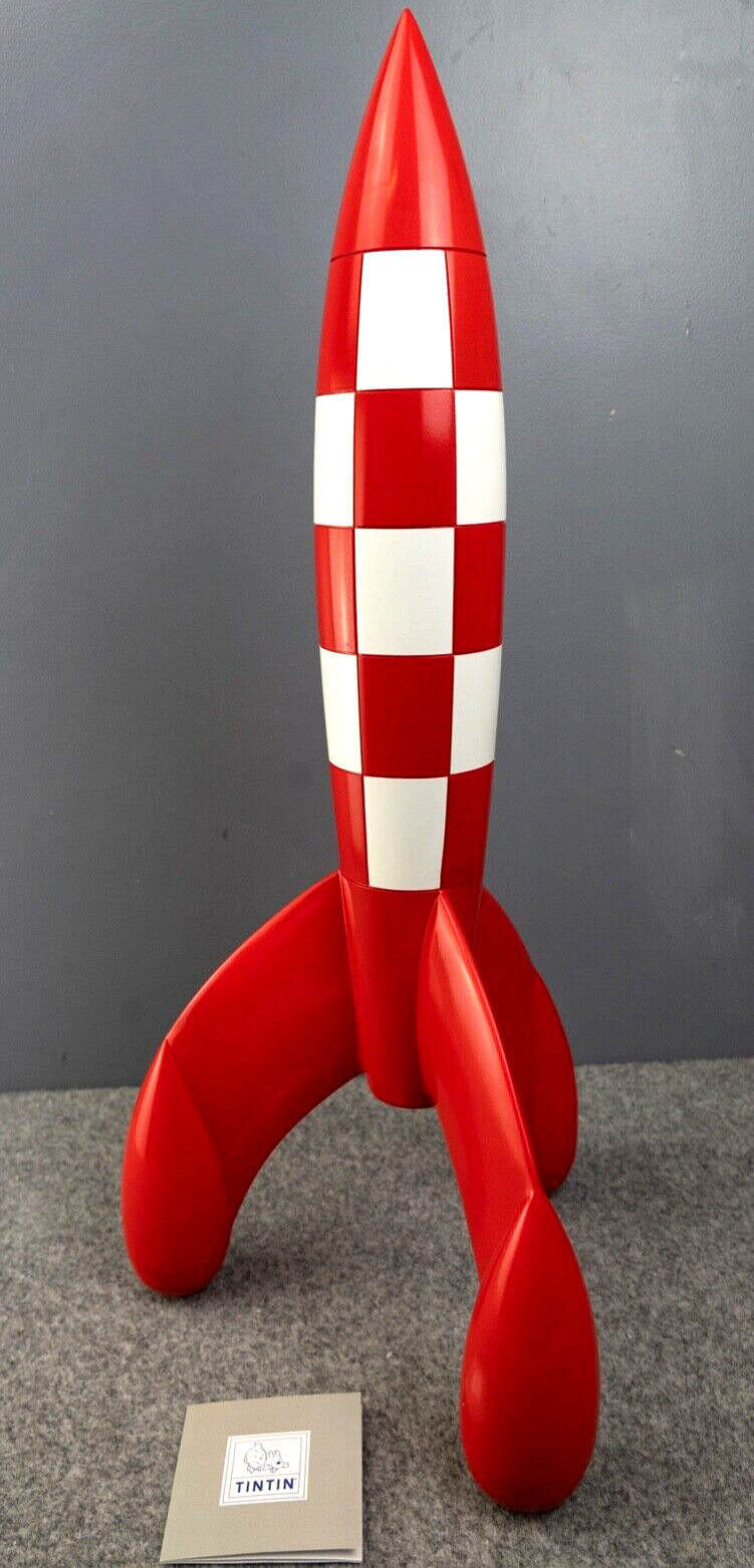 Statuette Moulinsart Tintin 46994 Moon Rocket 60cm Rare Resin Model 2017