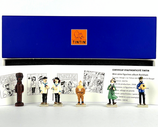 Pixi Mini Serie Tintin Set 46234 "La Tresor Rackhame" 2008 6x Metal Figurines