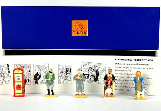 Pixi Mini Serie Tintin Set 46238 "Au Pays L' Or Noir" 2009 6x Metal Figurines