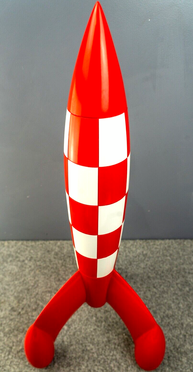 Statuette Moulinsart Tintin 46994 Moon Rocket 60cm Rare Resin Model 2017