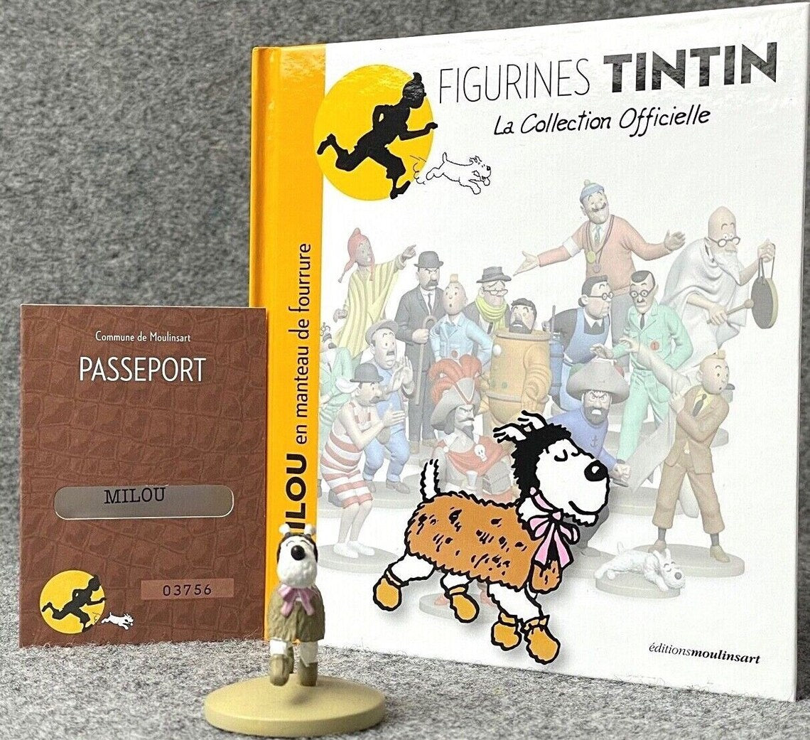 Tintin Figurines Officielle # 61 Wooly Snowy: Shooting Star Herge Resin Model