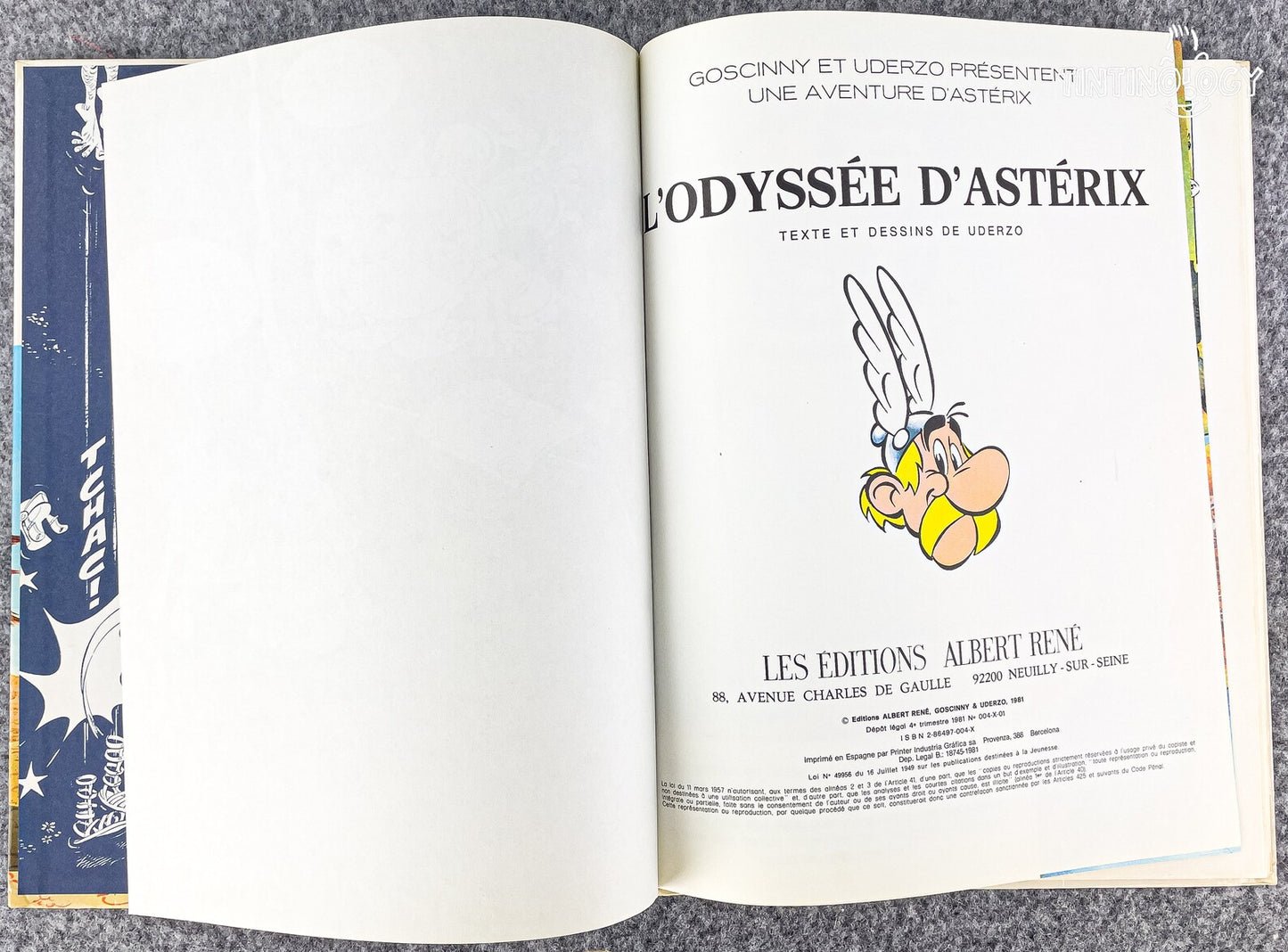 L' Odyssee D' Asterix - Editions Albert Rene 1981 1st Belgian Edition Rare Hardback Book EO