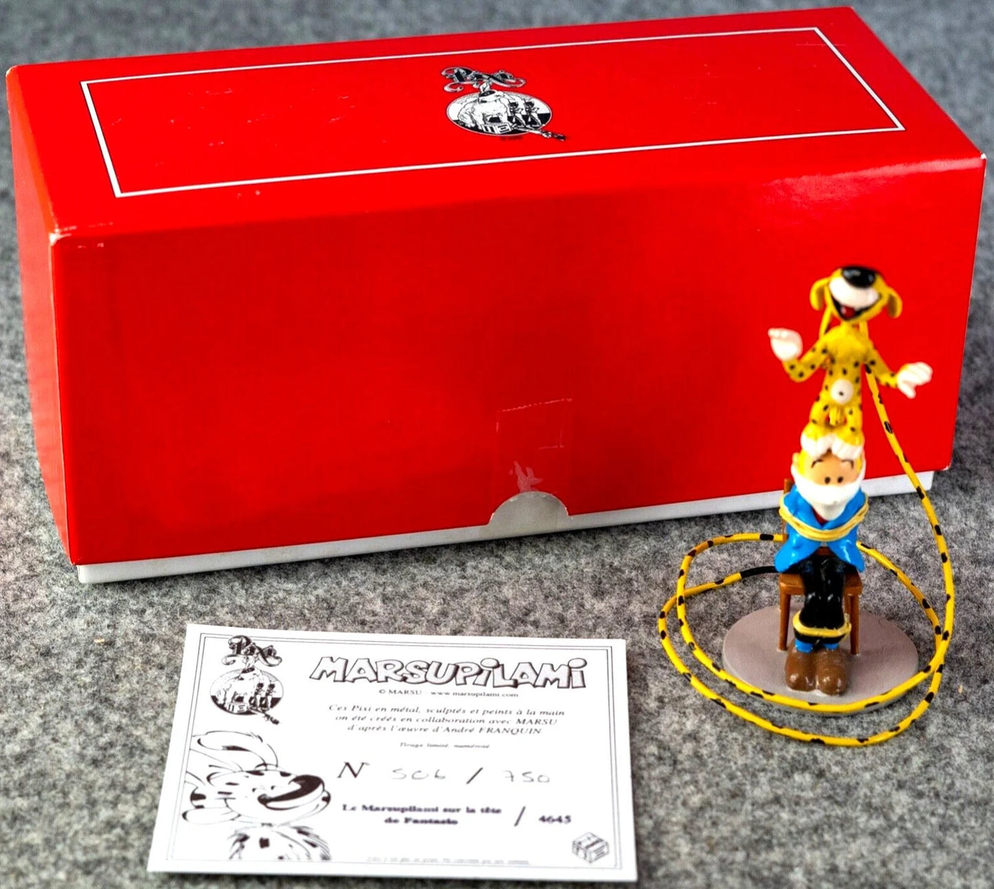 Pixi Spirou Figurine 4645+4789 Marsupilami & Fantasio 1993 Rare Metal Figure