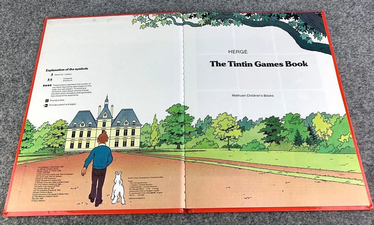 The Tintin Games Book - Methuen 1989 2nd Reprint Edition UK Hardback Rare book Herge EO