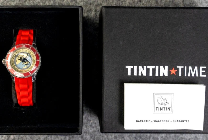 Moulinsart "Tintin Time" Watch 82414 Soviets Plane Red strap Ladies wristwatch