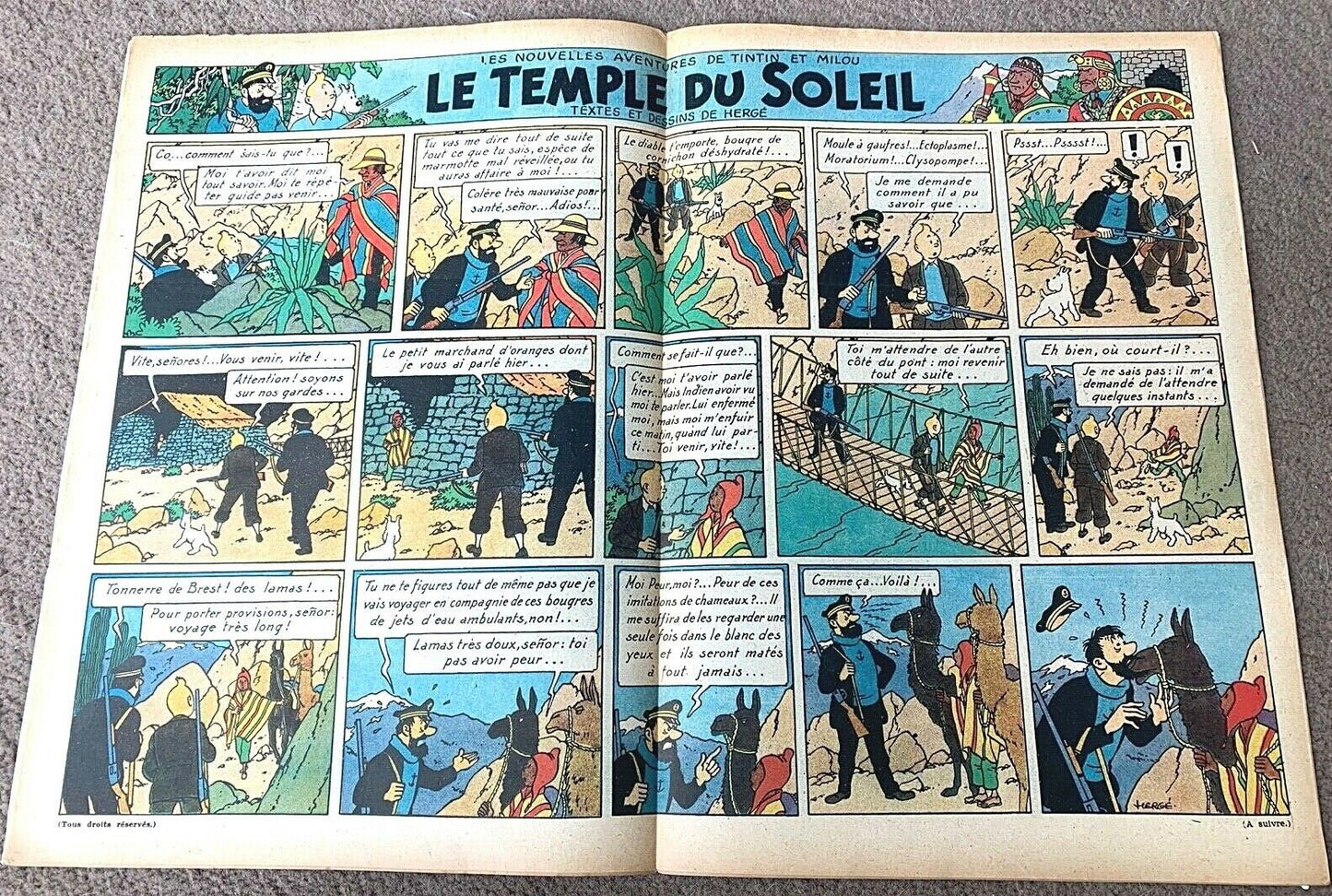 Journal Tintin Issue 19 1947 Herge Cover Edition Originale Vintage Comic EO Couverture