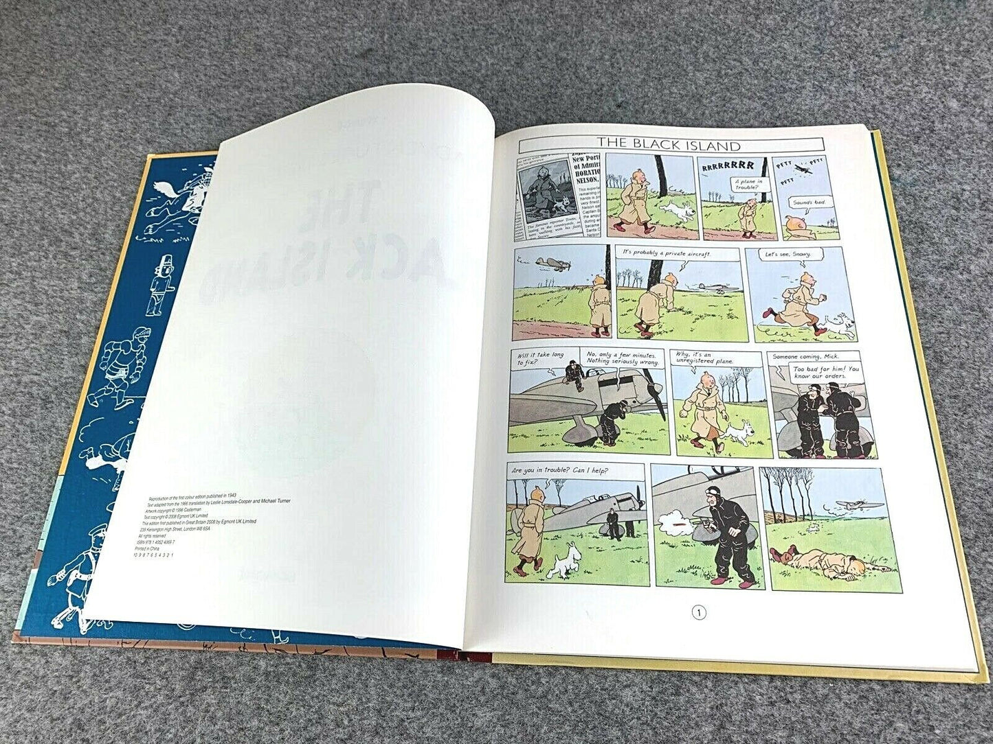 The Black Island: Egmont 2008 UK Hardback Classic Colour Edition Rare Tintin Book Herge