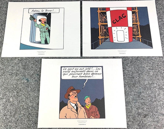 Moulinsart 3 Part Comic Strip Space Coffin? - 2011 Herge ex-libris