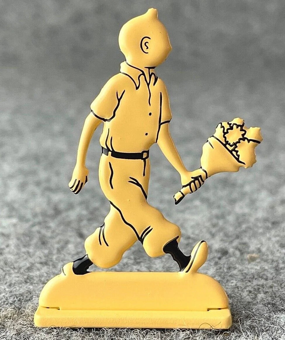 ARCHIVES TINTIN 2D Metal Figurine: Winking with Flowers B&W ML Model Figure
