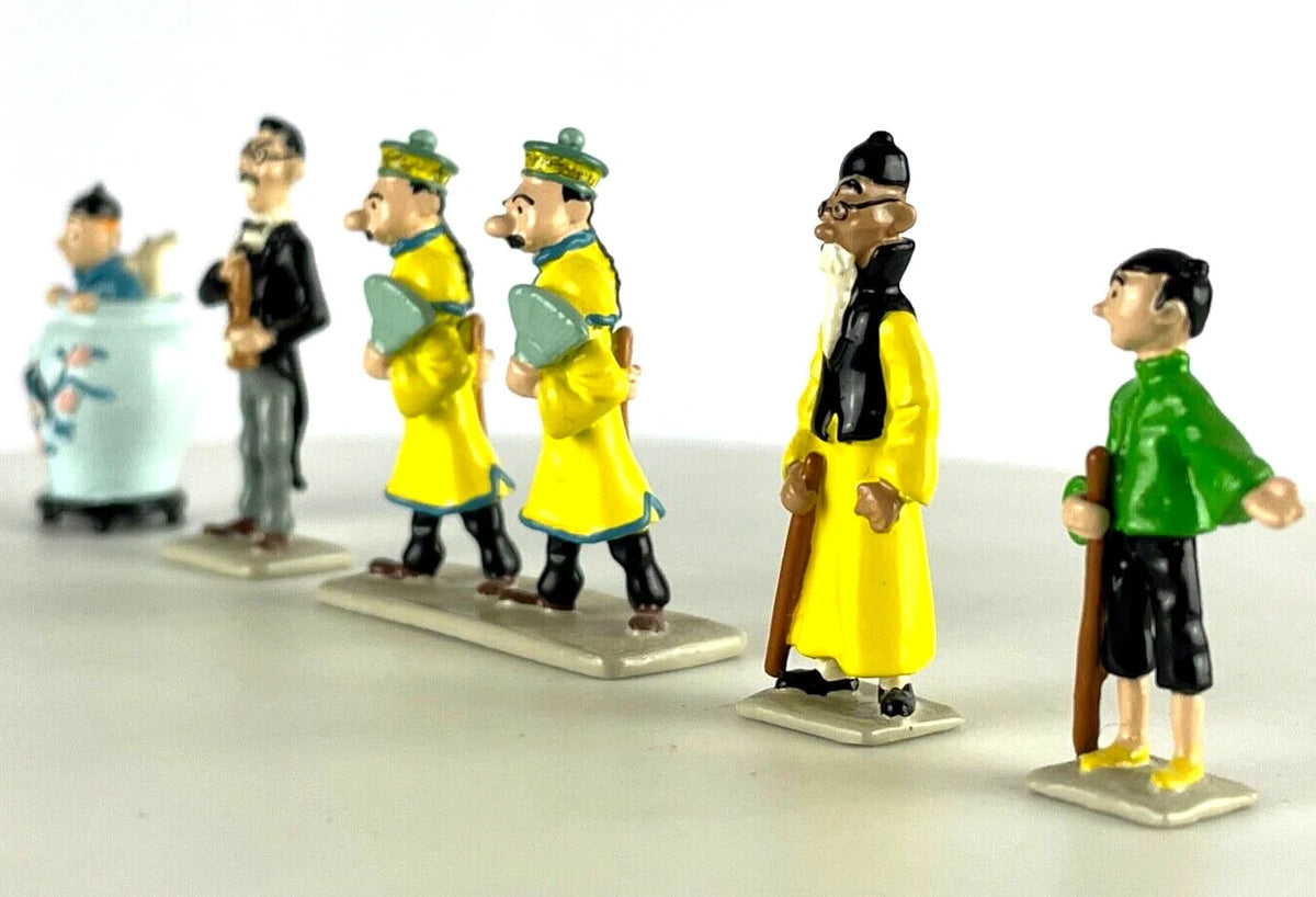 Pixi Mini Serie Tintin Set 2121 "Lotus Bleu" 1995 6x Metal Figurines RARE