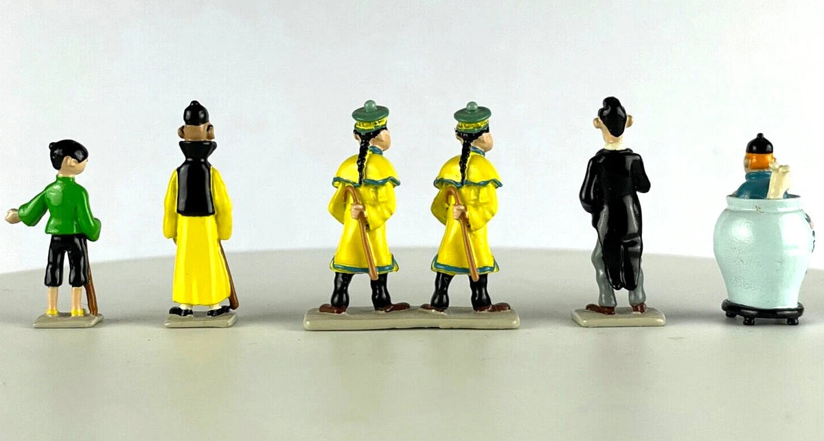 Pixi Mini Serie Tintin Set 2121 "Lotus Bleu" 1995 6x Metal Figurines RARE