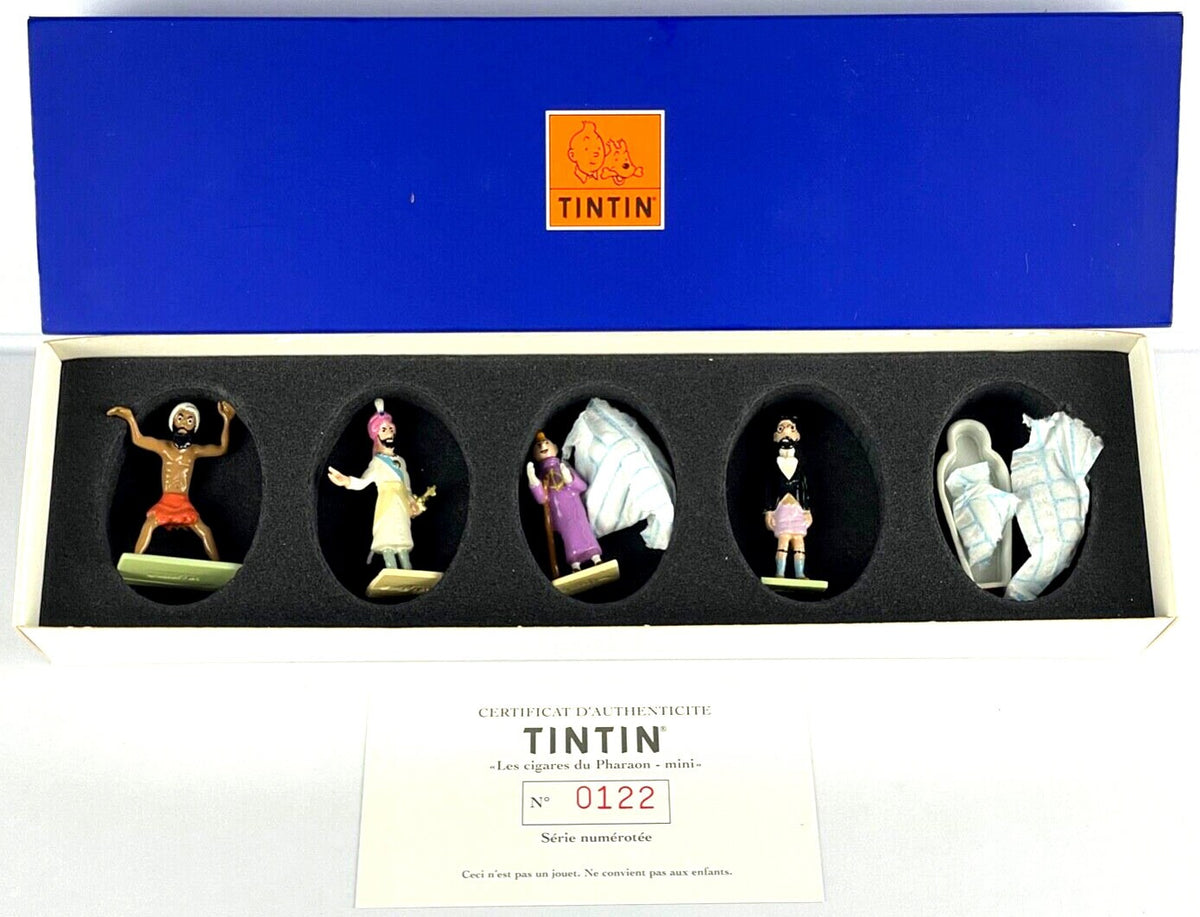 Pixi Mini Serie Tintin Set 46911 "Cigares Pharaon" 1998 6x Metal Figurines RARE