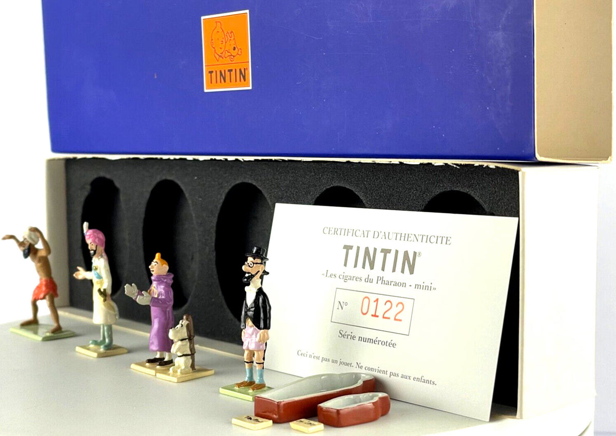 Pixi Mini Serie Tintin Set 46911 "Cigares Pharaon" 1998 6x Metal Figurines RARE
